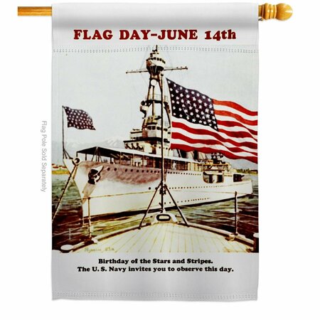 SOTO BEAUTY 28 x 40 in Flag Day June 14th House American Star & Stripes Vertical Garden Flag w/Dbl-Sided Banner SO3902102
